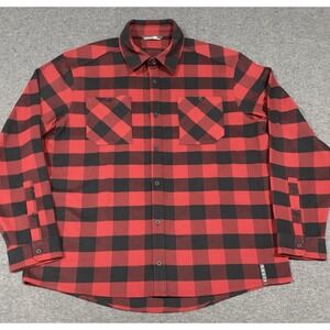 Sitka Gear Riser Work Shirt Men's Red Plaid Long Sleeve Button Up - Size XXL